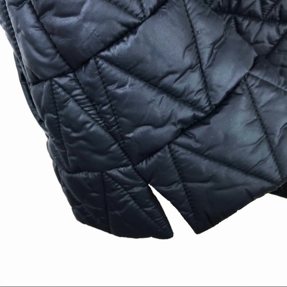 Eileen Fisher Quilted Black Snap Front Puffer Vest Chevron Black Medium - Picture 11 of 12